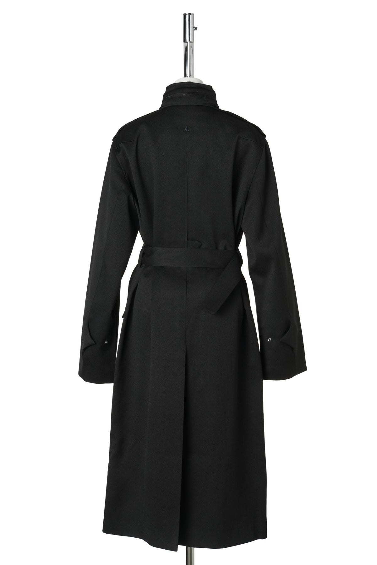 WATER-REPELLENT WOOL LONG COAT / BLACK