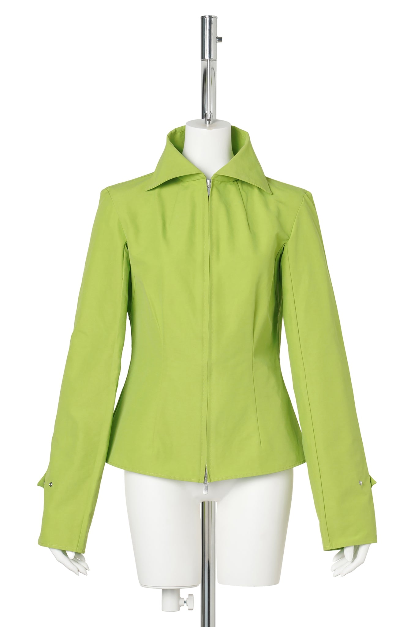 STRUCTURED SPREAD COLLAR SHIRT / BRIGHT GREEN