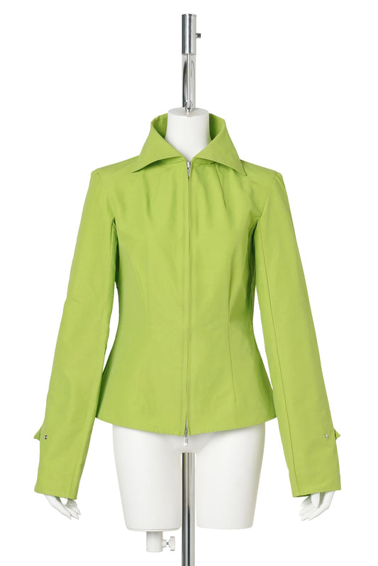 STRUCTURED SPREAD COLLAR SHIRT / BRIGHT GREEN