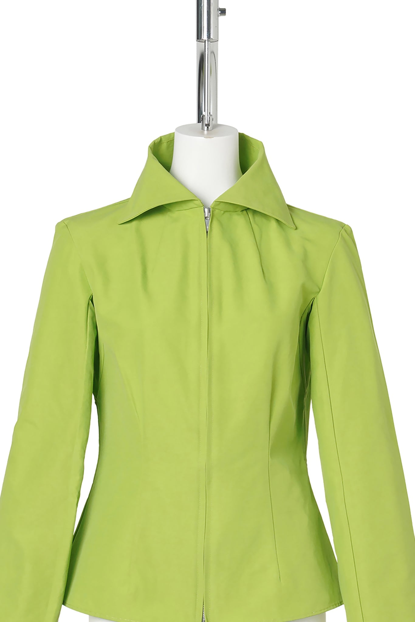 STRUCTURED SPREAD COLLAR SHIRT / BRIGHT GREEN
