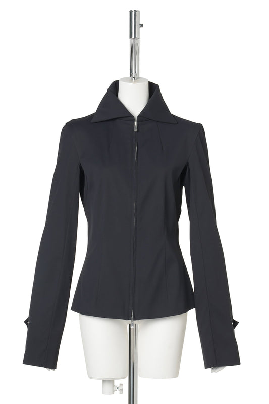 STRUCTURED SPREAD COLLAR SHIRT / DARK NAVY