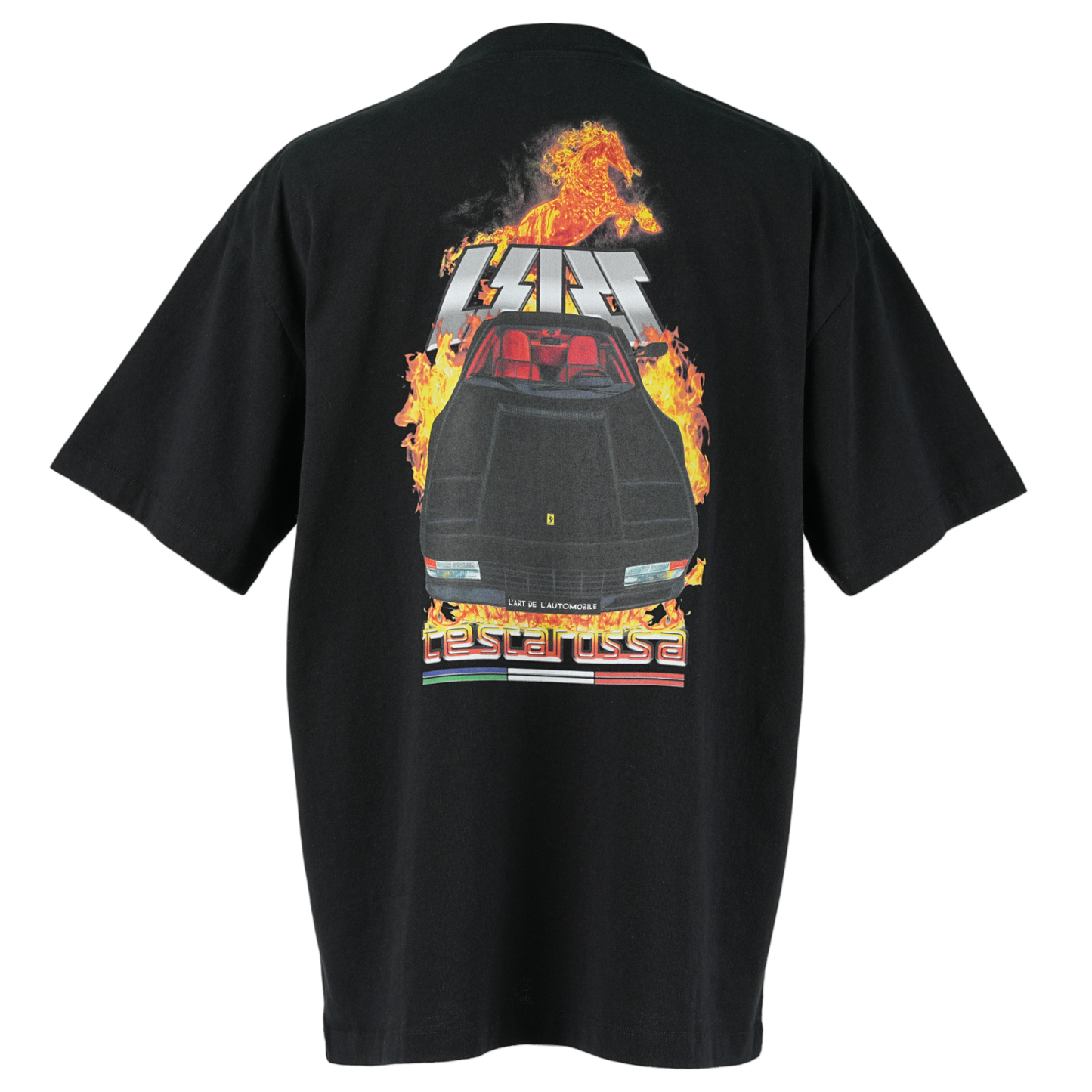 L’ART TESTAROSSA FLAMES T-SHIRT / BLACK