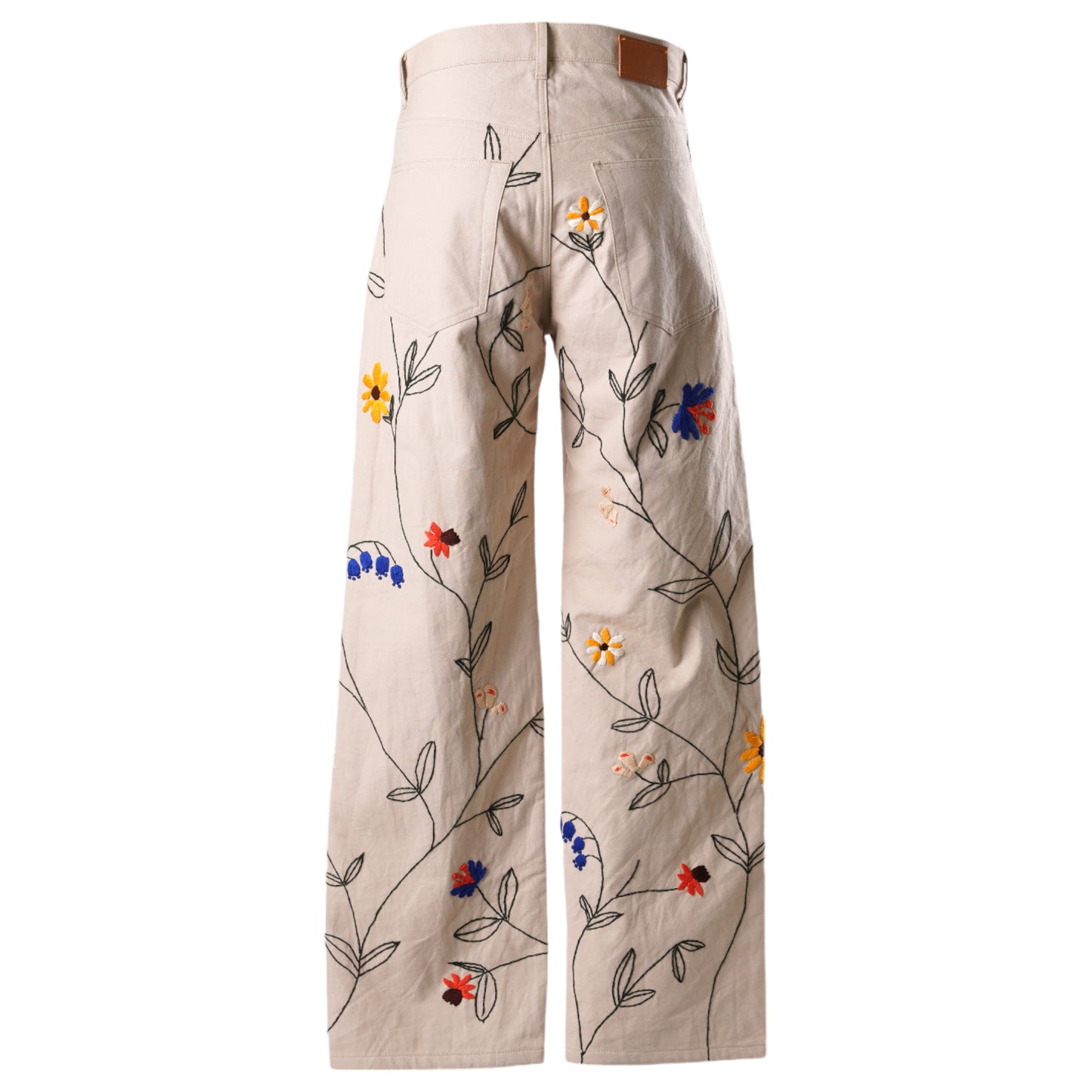 HAND EMBROIDERY PANTS / BEIGE