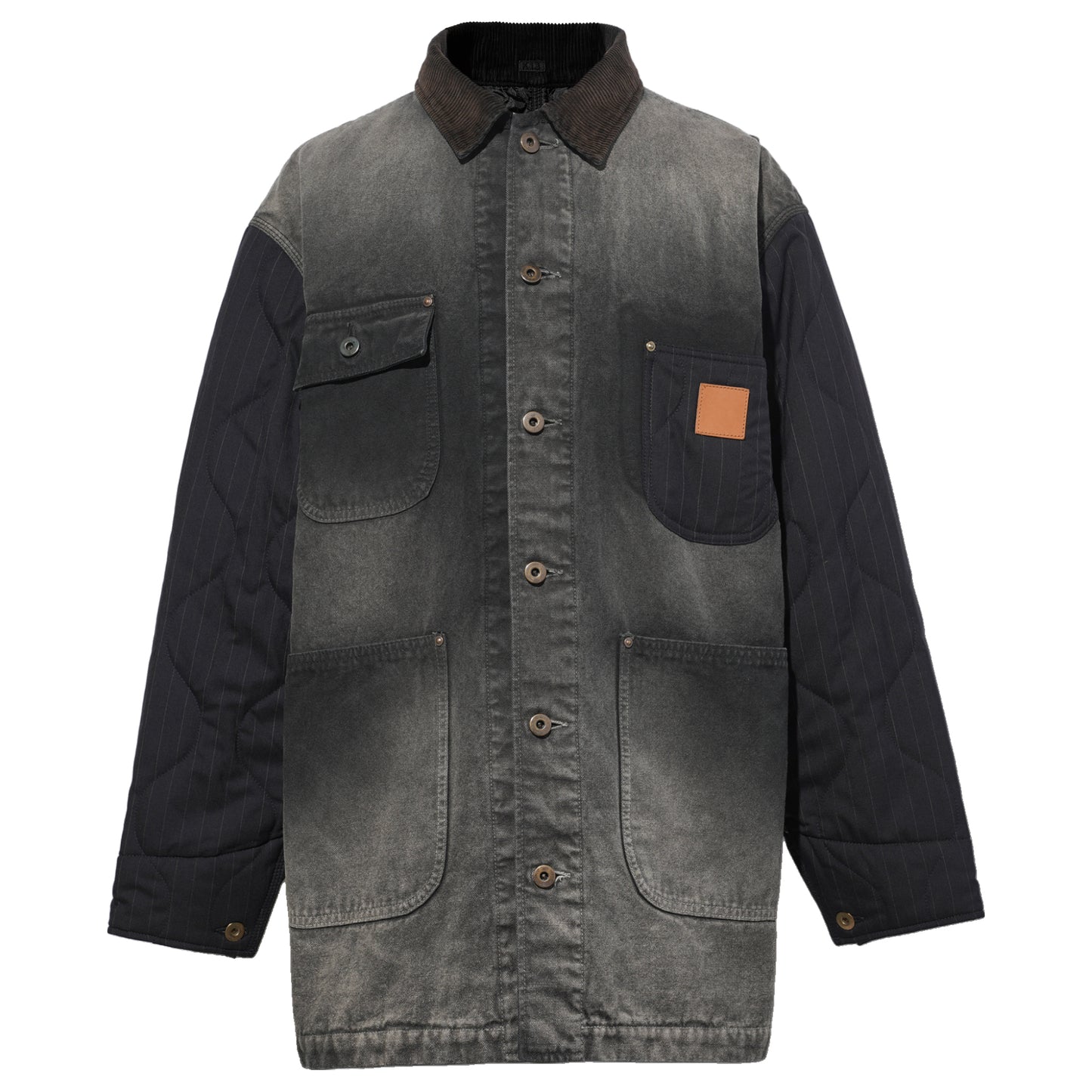 VINTAGE-EFFECT WORK COAT / BLACK