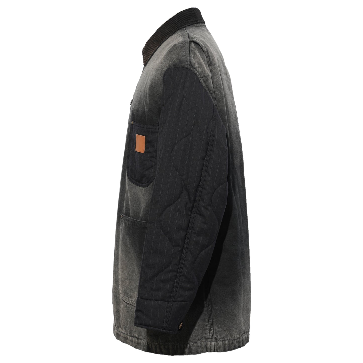 VINTAGE-EFFECT WORK COAT / BLACK