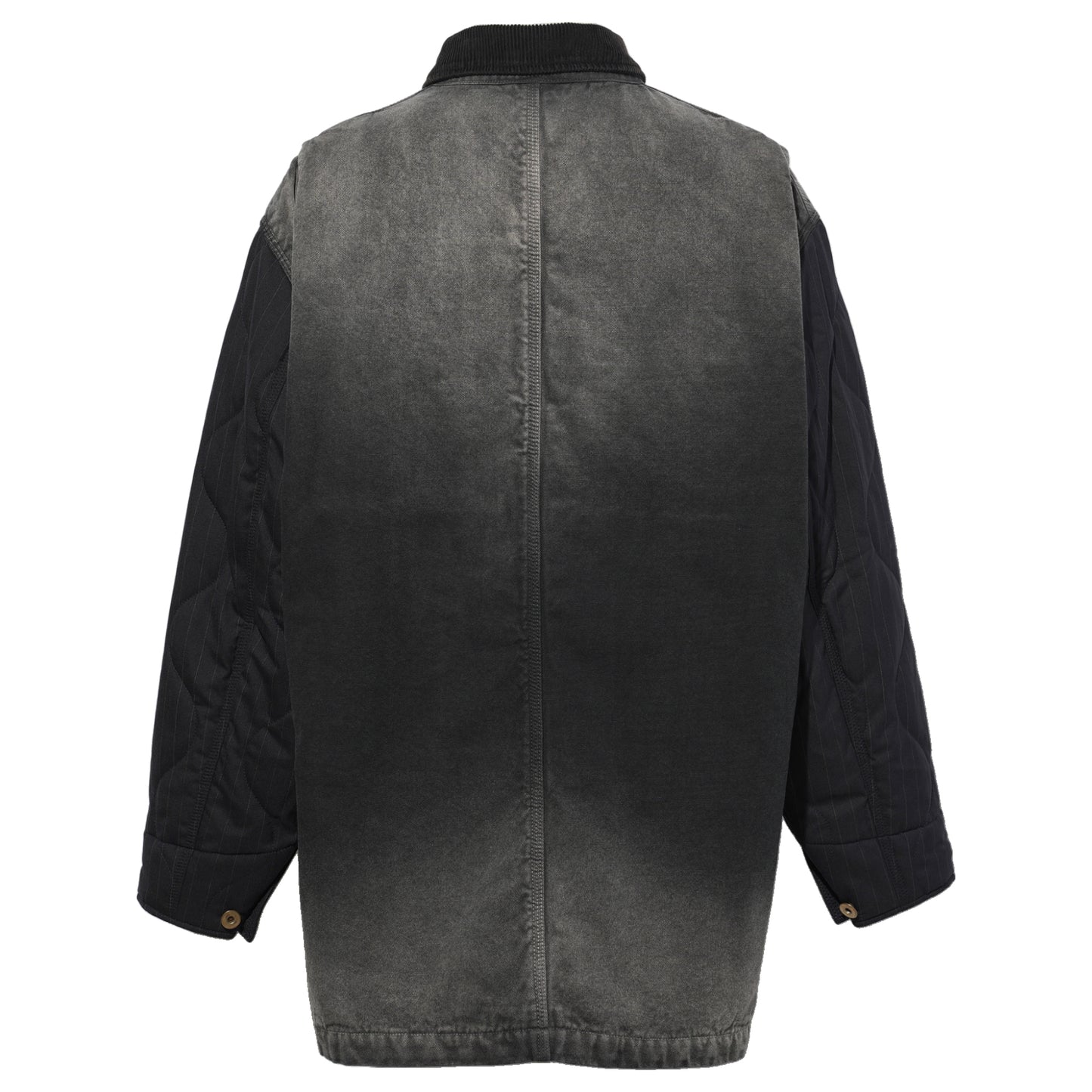 VINTAGE-EFFECT WORK COAT / BLACK