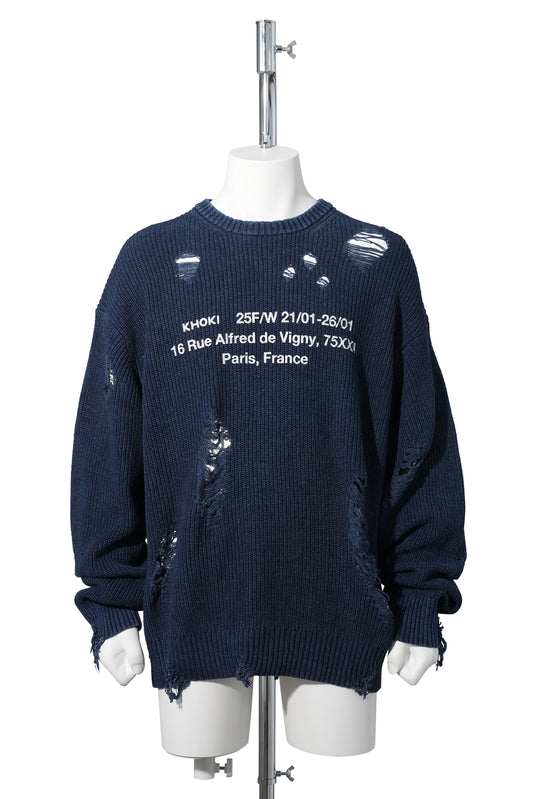 INDIGO PULLOVER KNIT / INDIGO