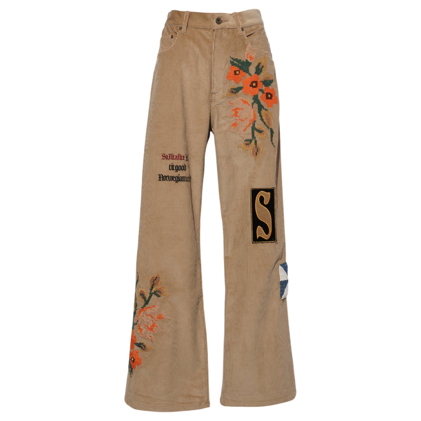 EMBROIDERY-DESIGN PANTS / BEIGE