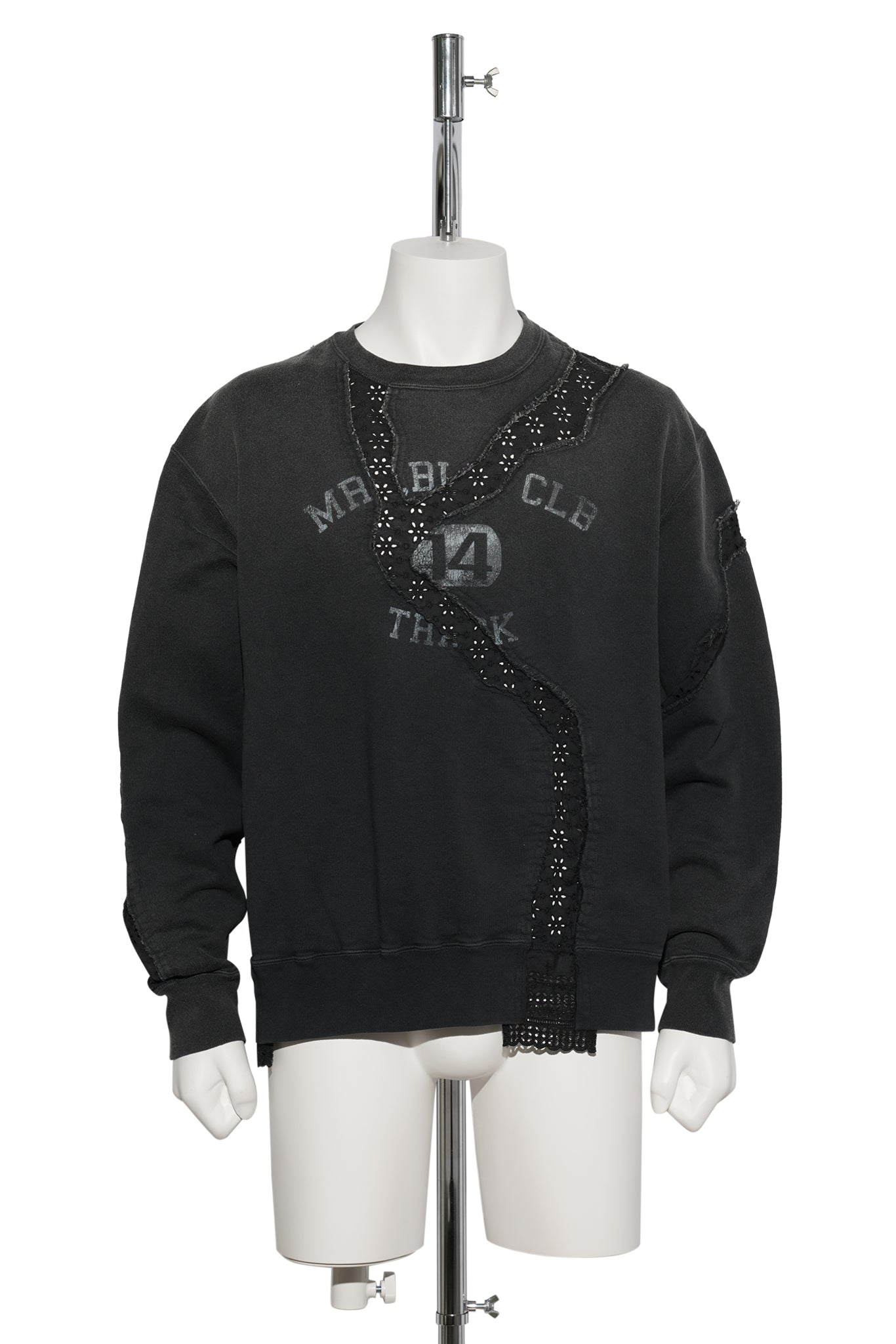 NTAGE-EFFECT ASYMMETRIC SWEAT SH / BLACK