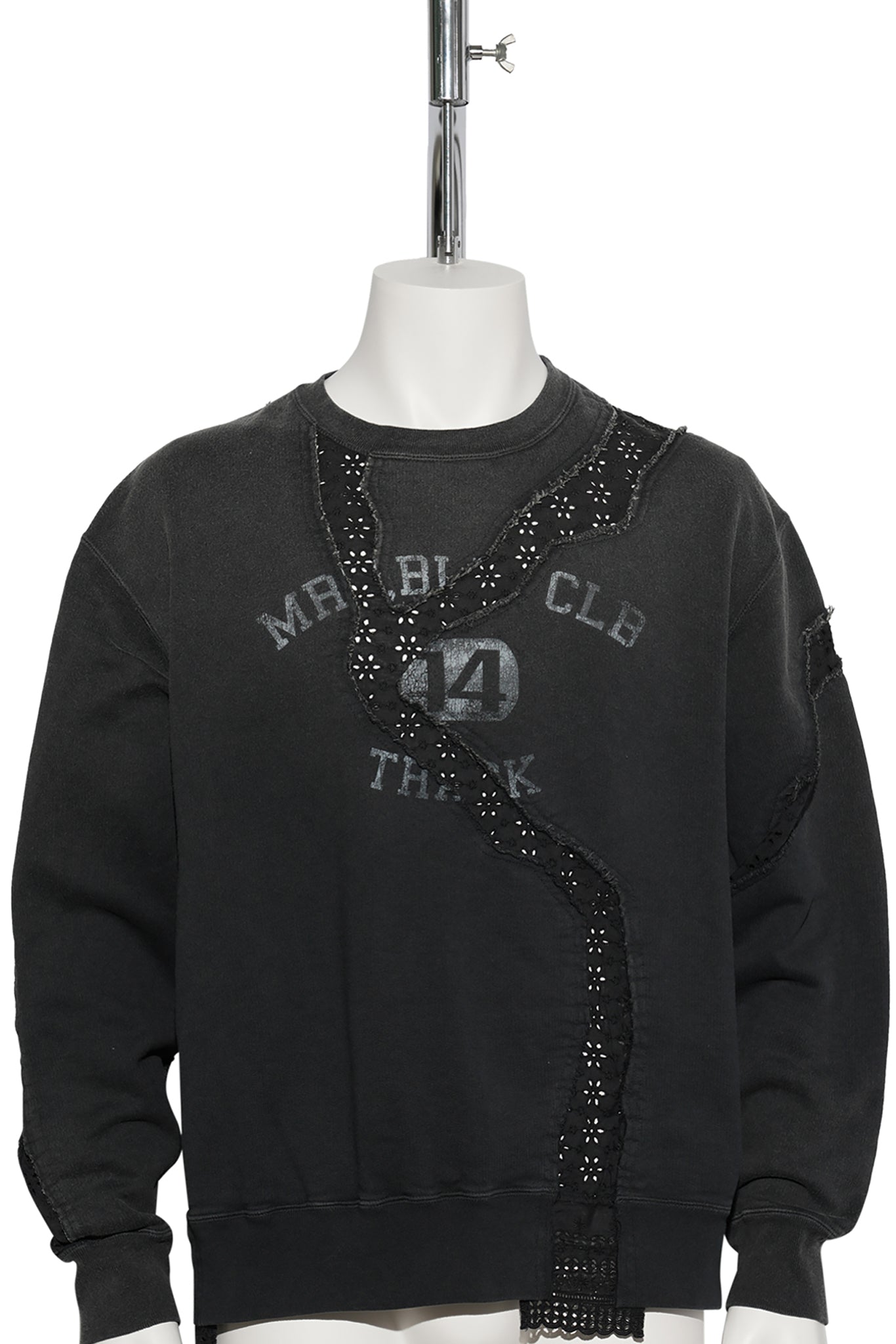 NTAGE-EFFECT ASYMMETRIC SWEAT SH / BLACK