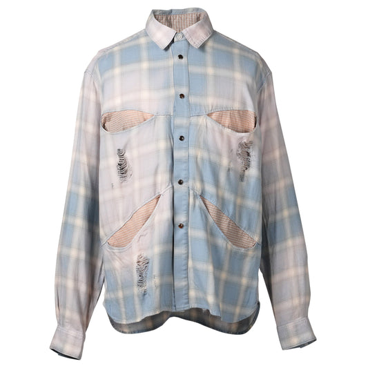 VINTAGE-EFFECT SHIRT / BLUE