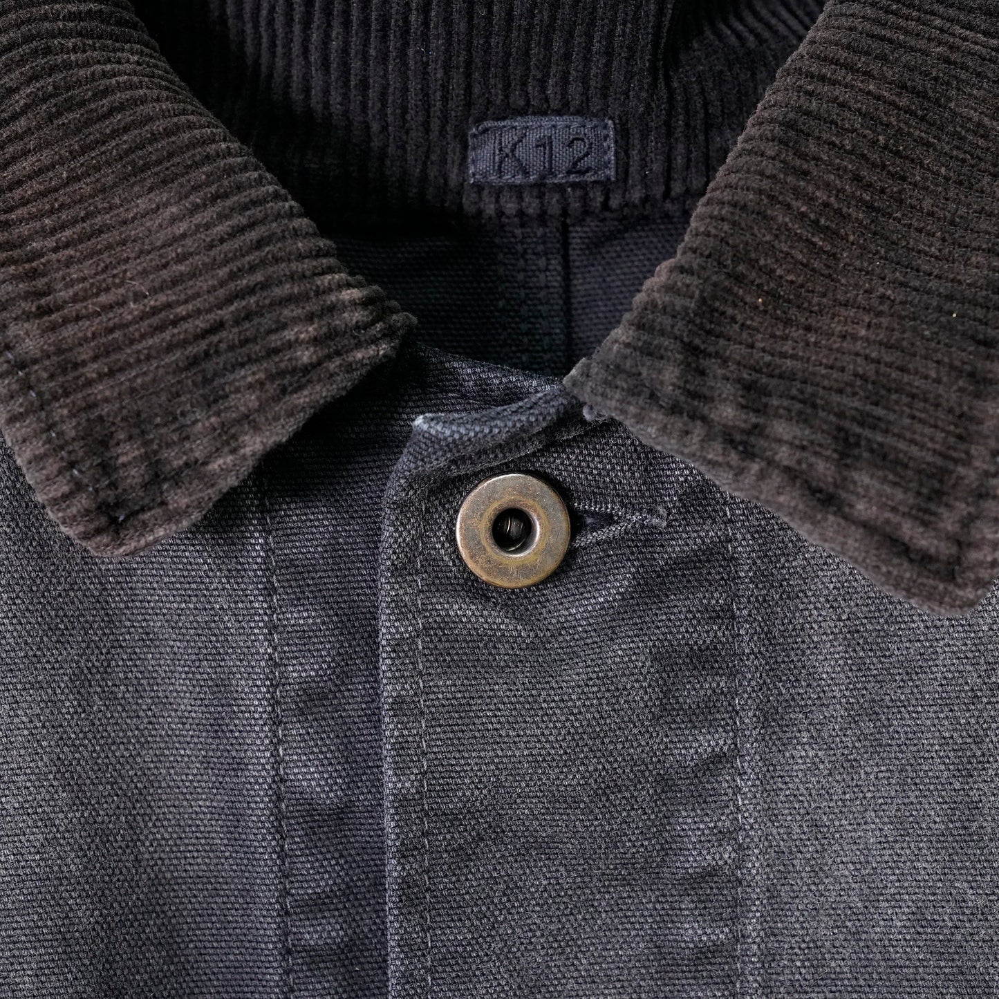 VINTAGE-EFFECT WORK COAT / BLACK