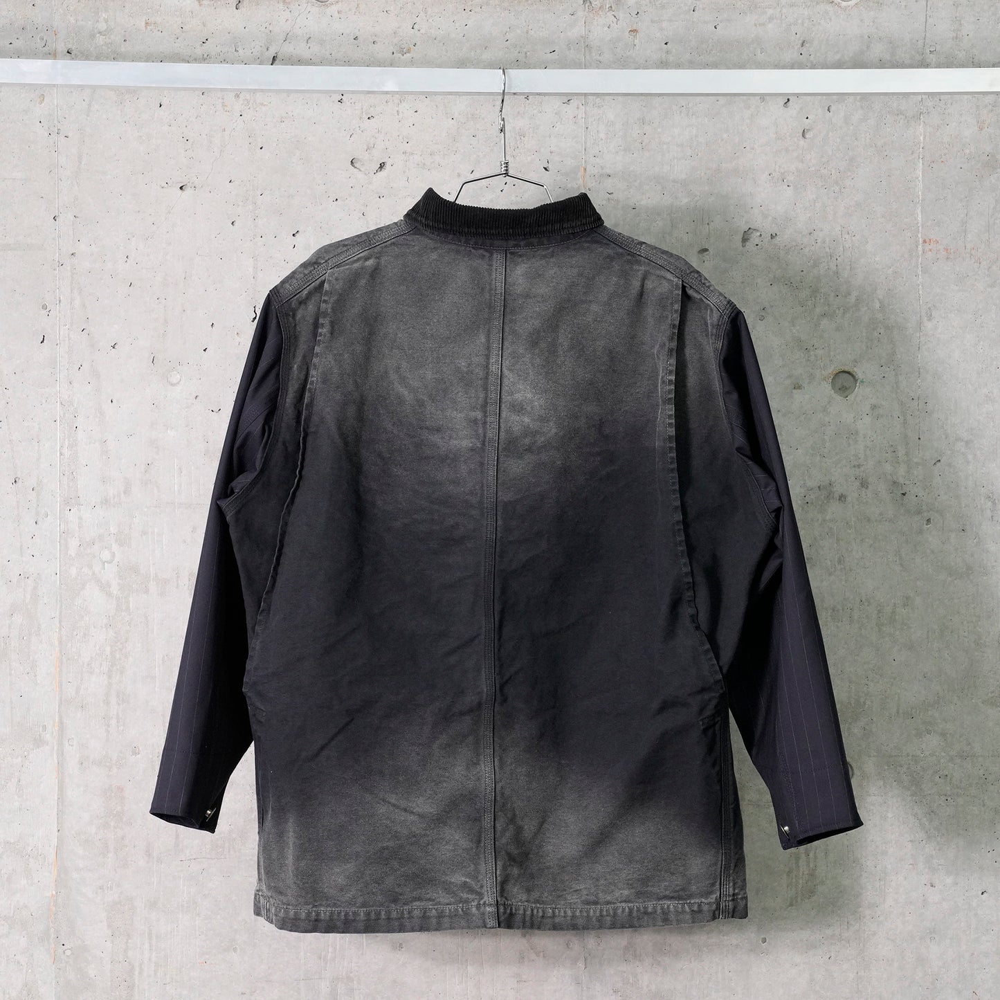 VINTAGE-EFFECT WORK COAT / BLACK