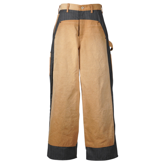 VINTAGE-EFFECT WORK PANTS / BEIGE