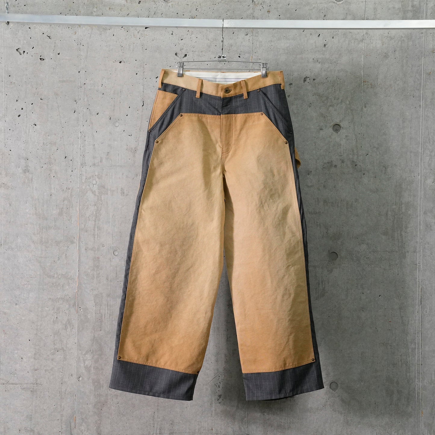 VINTAGE-EFFECT WORK PANTS / BEIGE