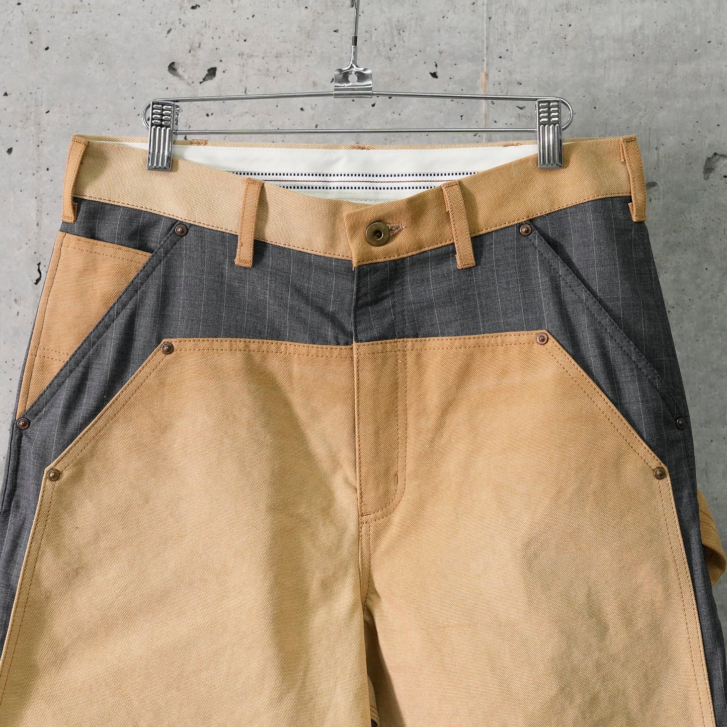 VINTAGE-EFFECT WORK PANTS / BEIGE