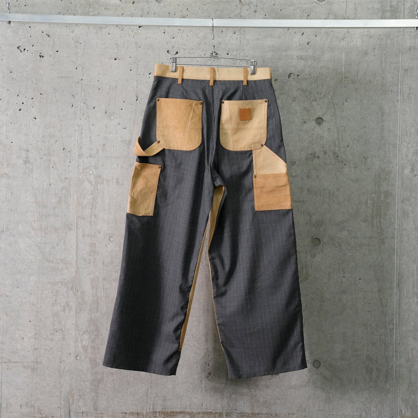 VINTAGE-EFFECT WORK PANTS / BEIGE