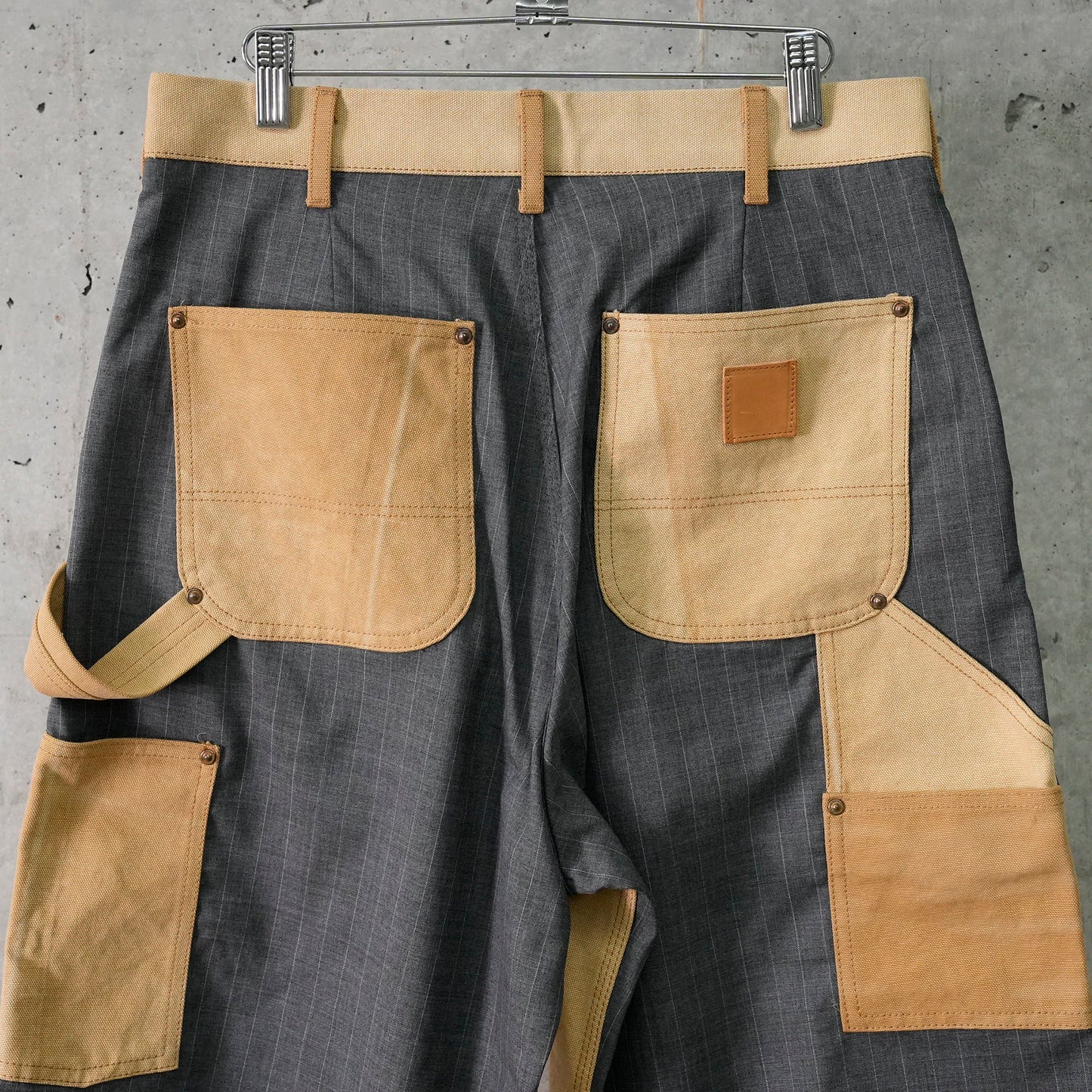 VINTAGE-EFFECT WORK PANTS / BEIGE