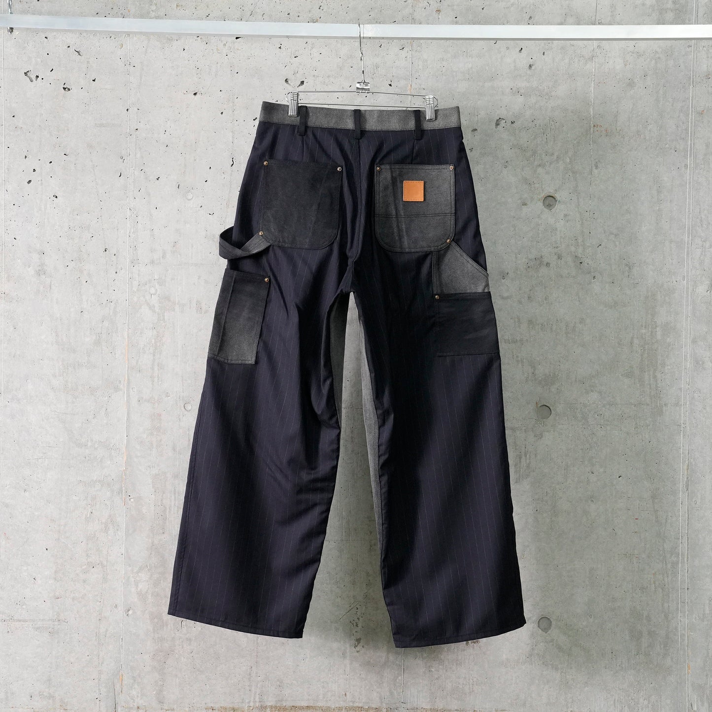 VINTAGE-EFFECT WORK PANTS / BLACK