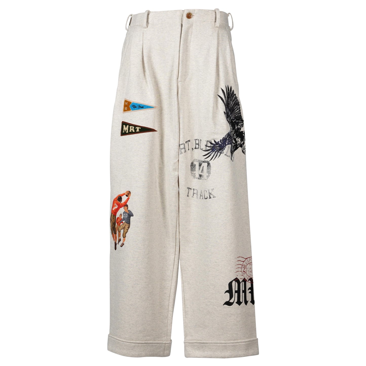 MULTI EMBODIED-DESIGN SWEATPANTS / OATMEAL