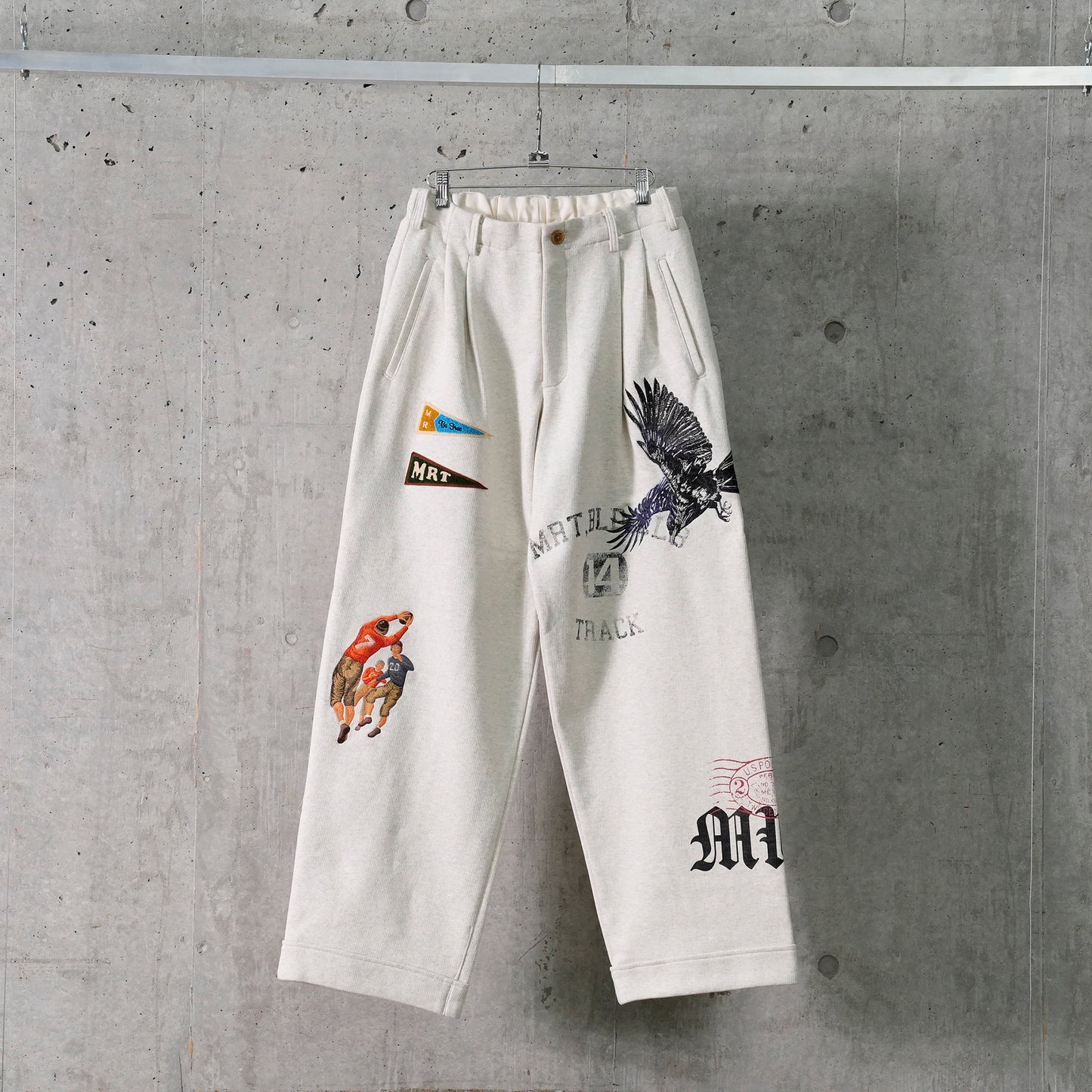 MULTI EMBODIED-DESIGN SWEATPANTS / OATMEAL