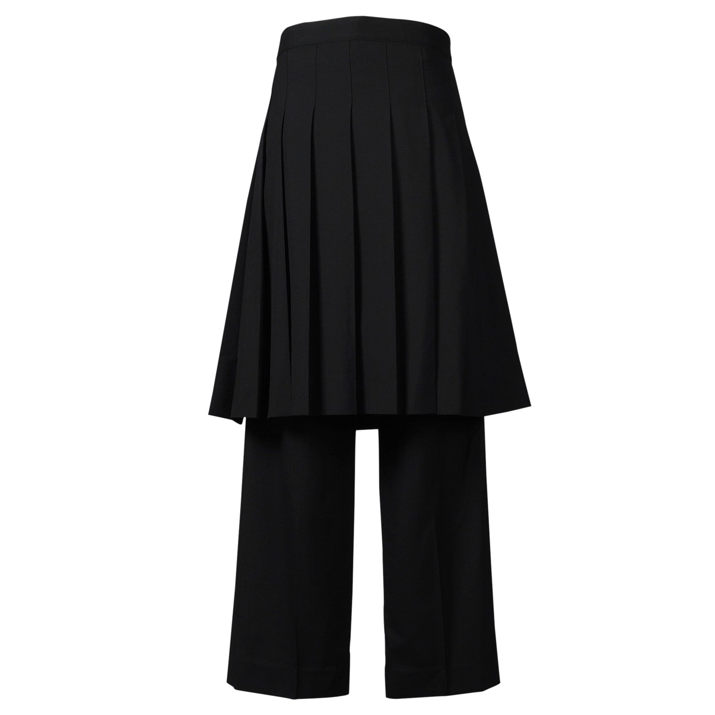 SKIRT-LAYERED PANTS / BLACK