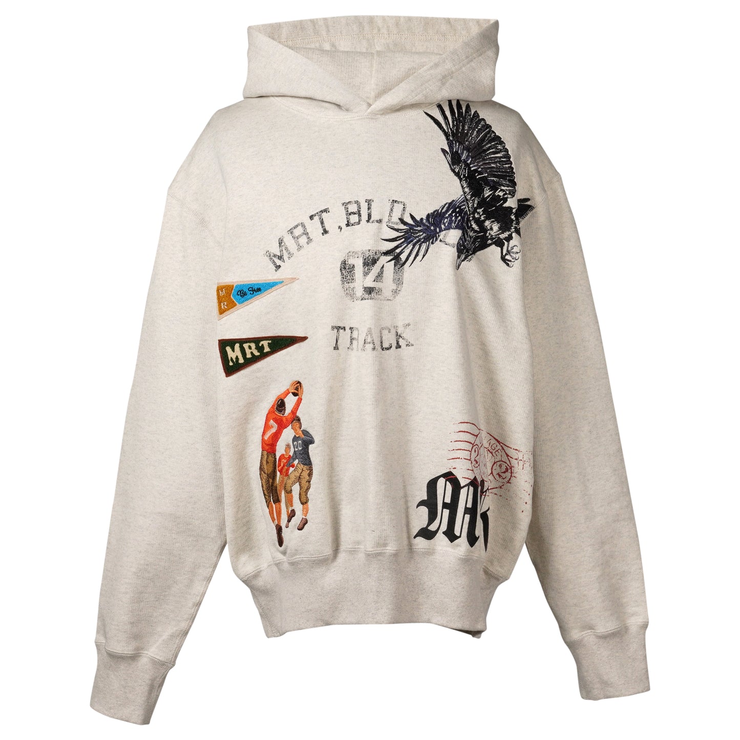 MULTI EMBODIED-DESIGN HOODIE / OATMEAL