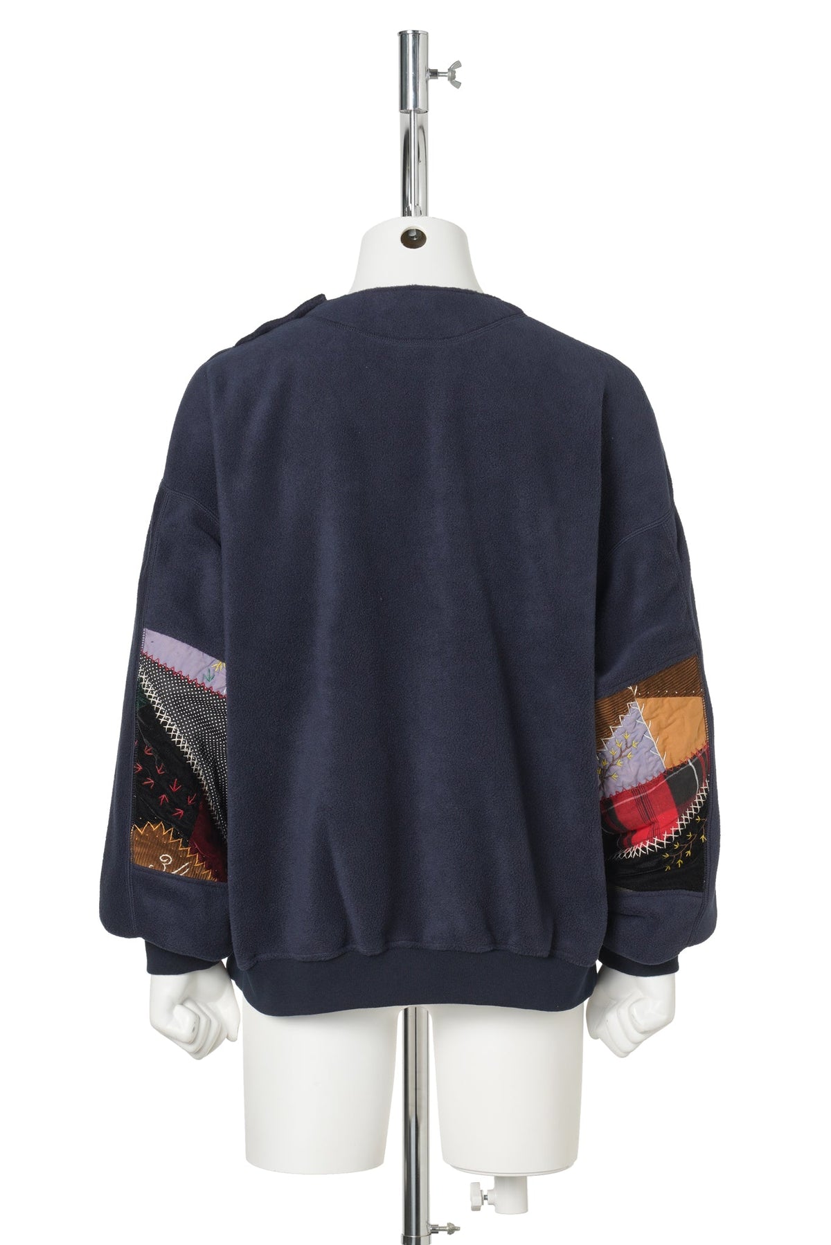 QUILT FLEECE PULLOVER / NAVY