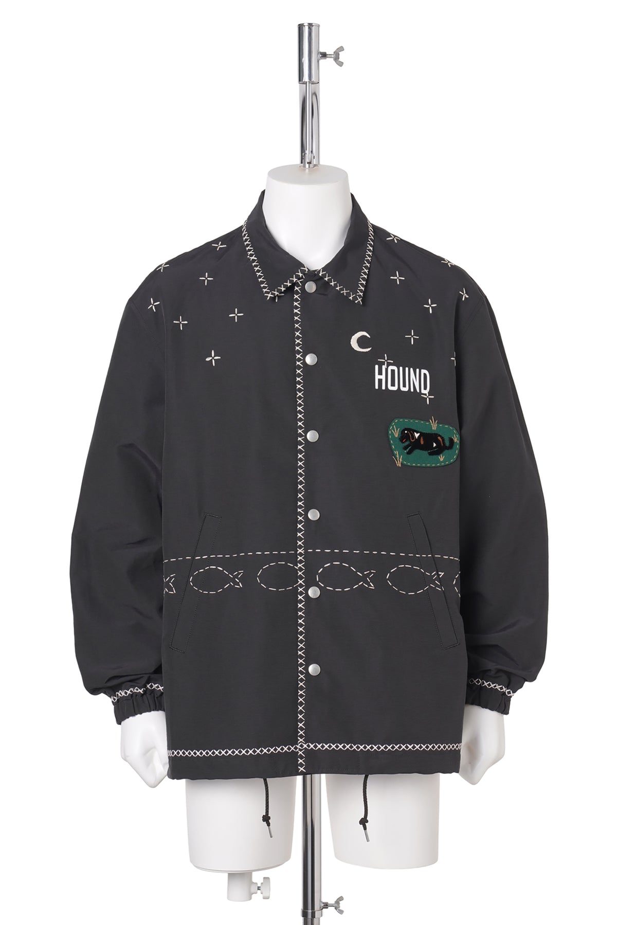 CROSS-STITCH COACH JACKET / BLACK