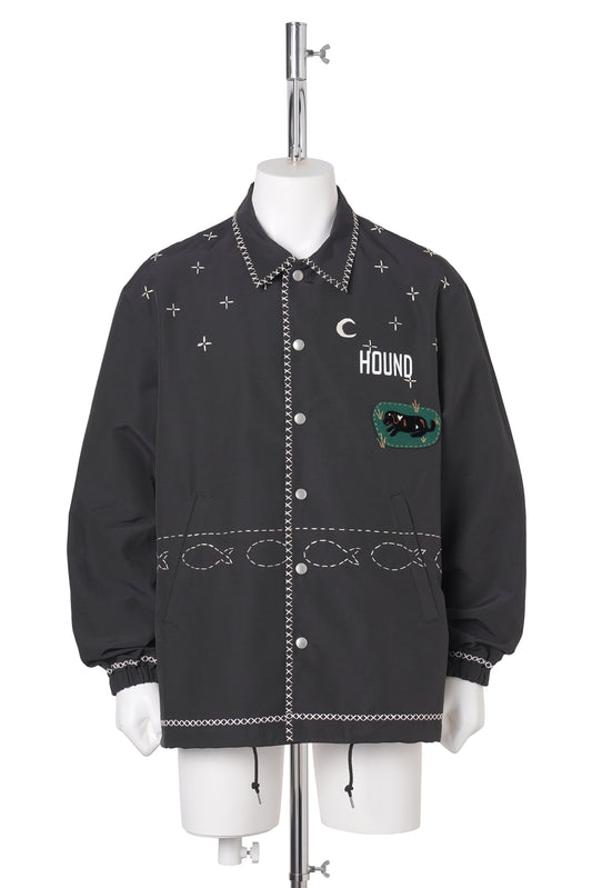 CROSS-STITCH COACH JACKET / BLACK