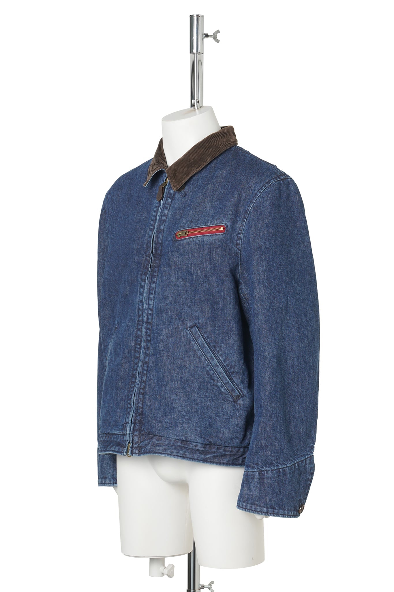 FADED DENIM ZIP JACKET / INDIGO