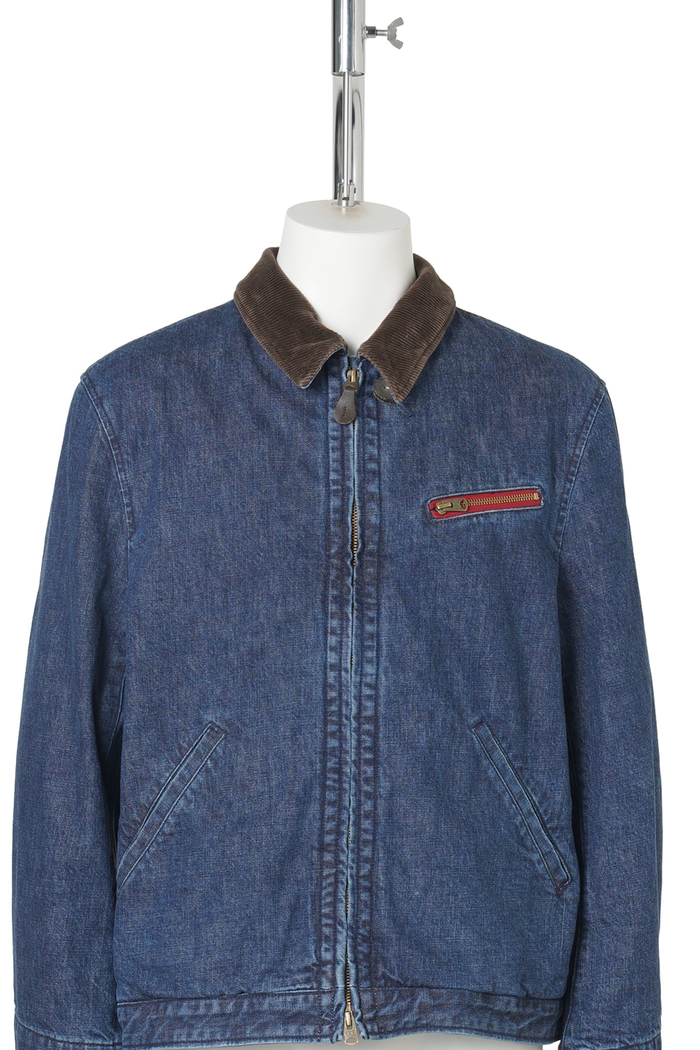 FADED DENIM ZIP JACKET / INDIGO