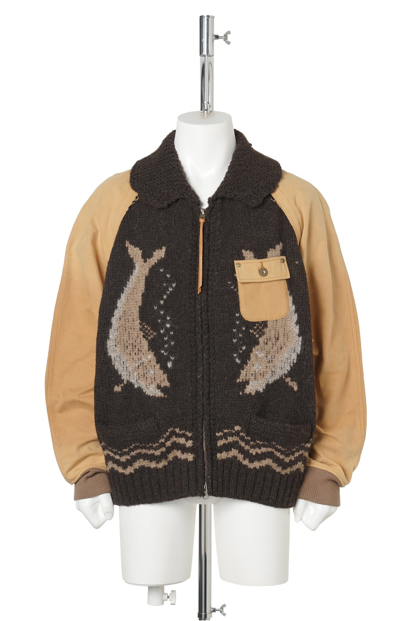 COMBINATION COWICHAN SWEATER / BROWN