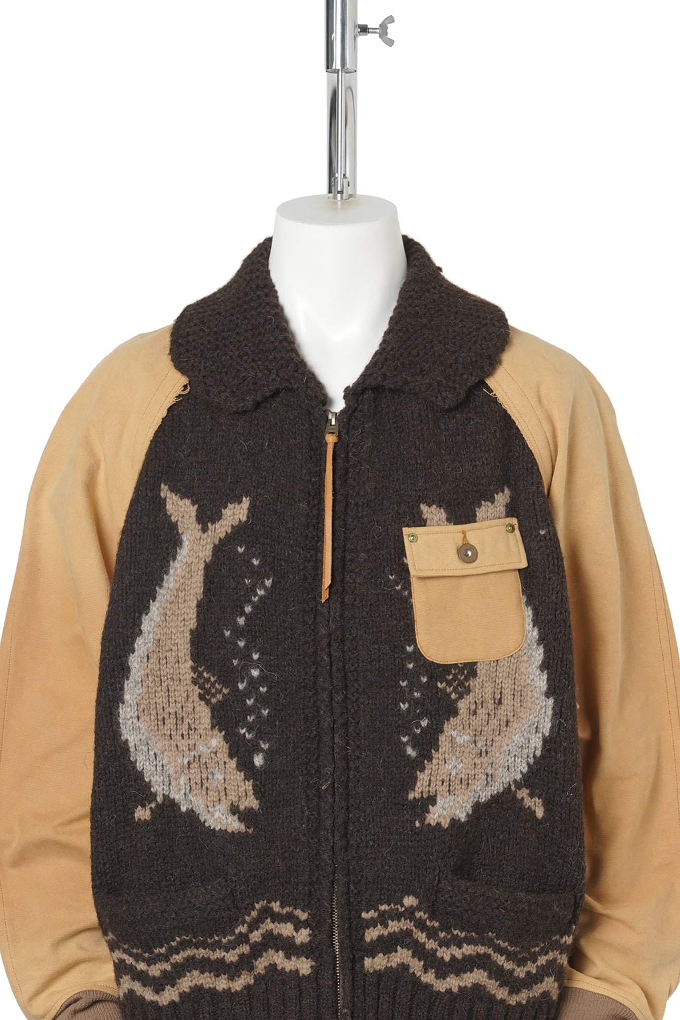 COMBINATION COWICHAN SWEATER / BROWN