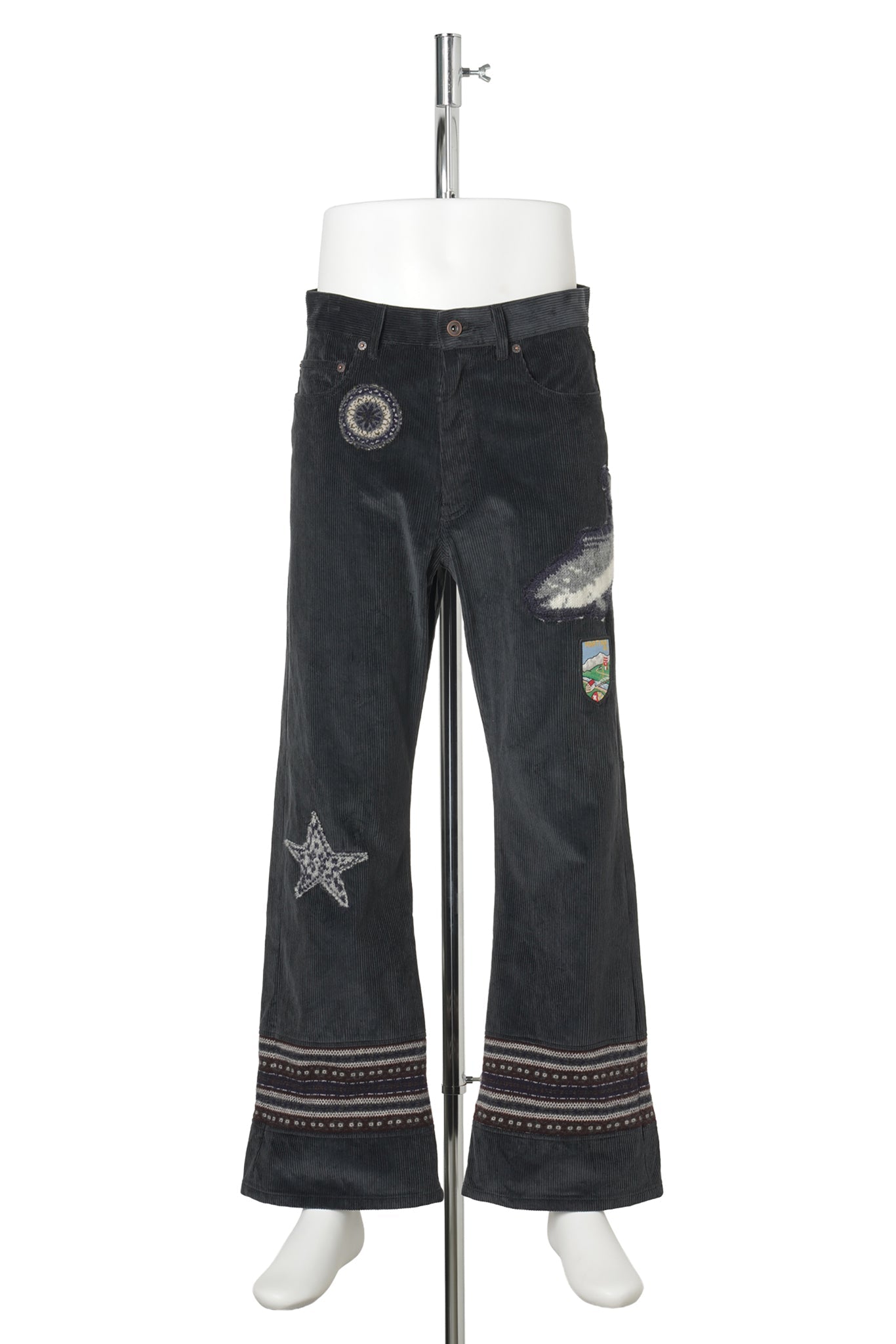 PATCHED-DESIGN PANTS / BLACK