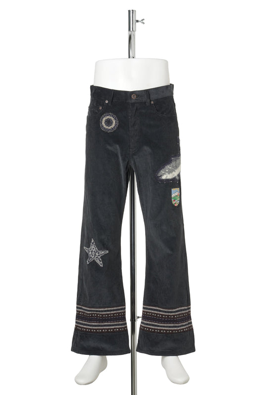 PATCHED-DESIGN PANTS / BLACK