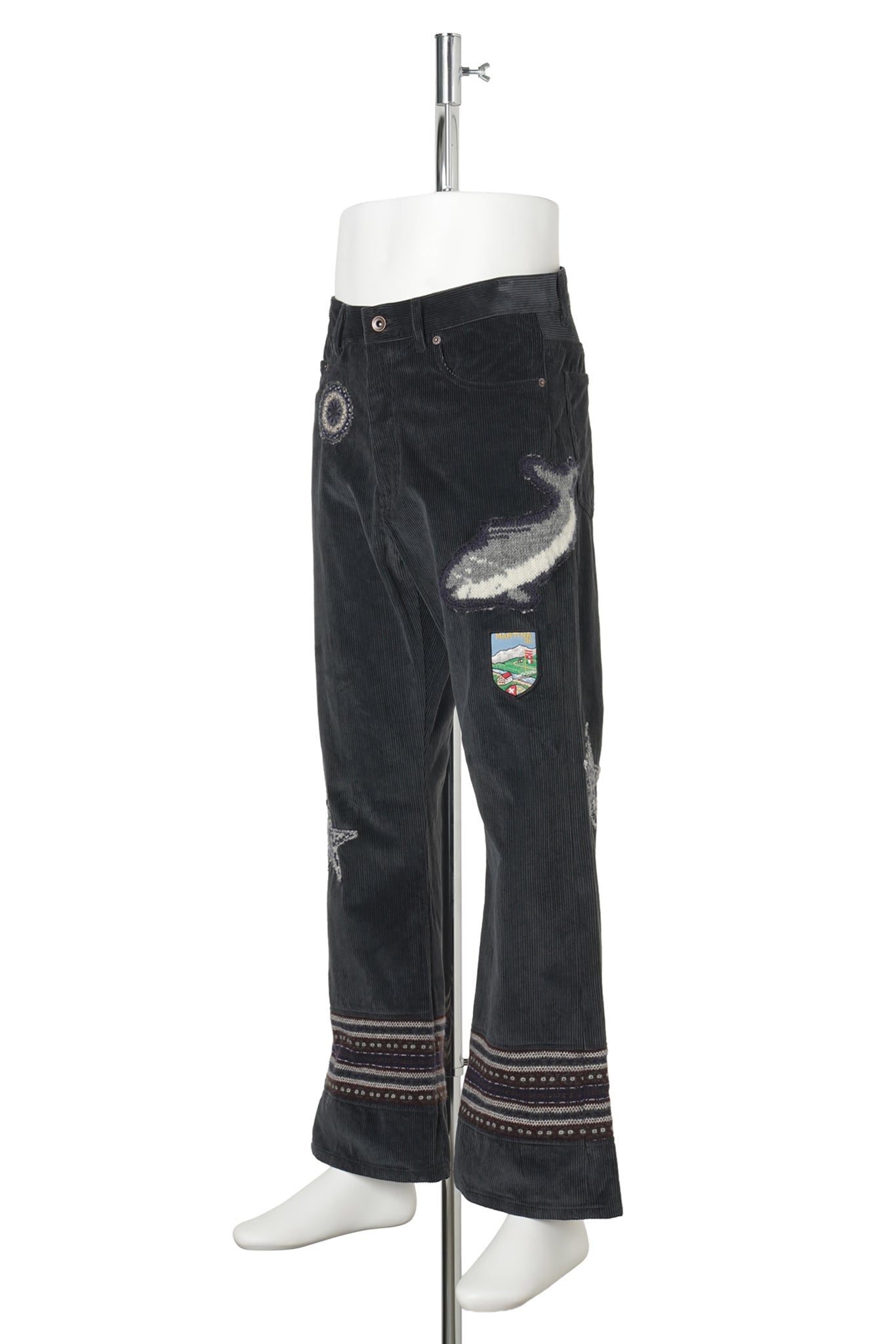 PATCHED-DESIGN PANTS / BLACK