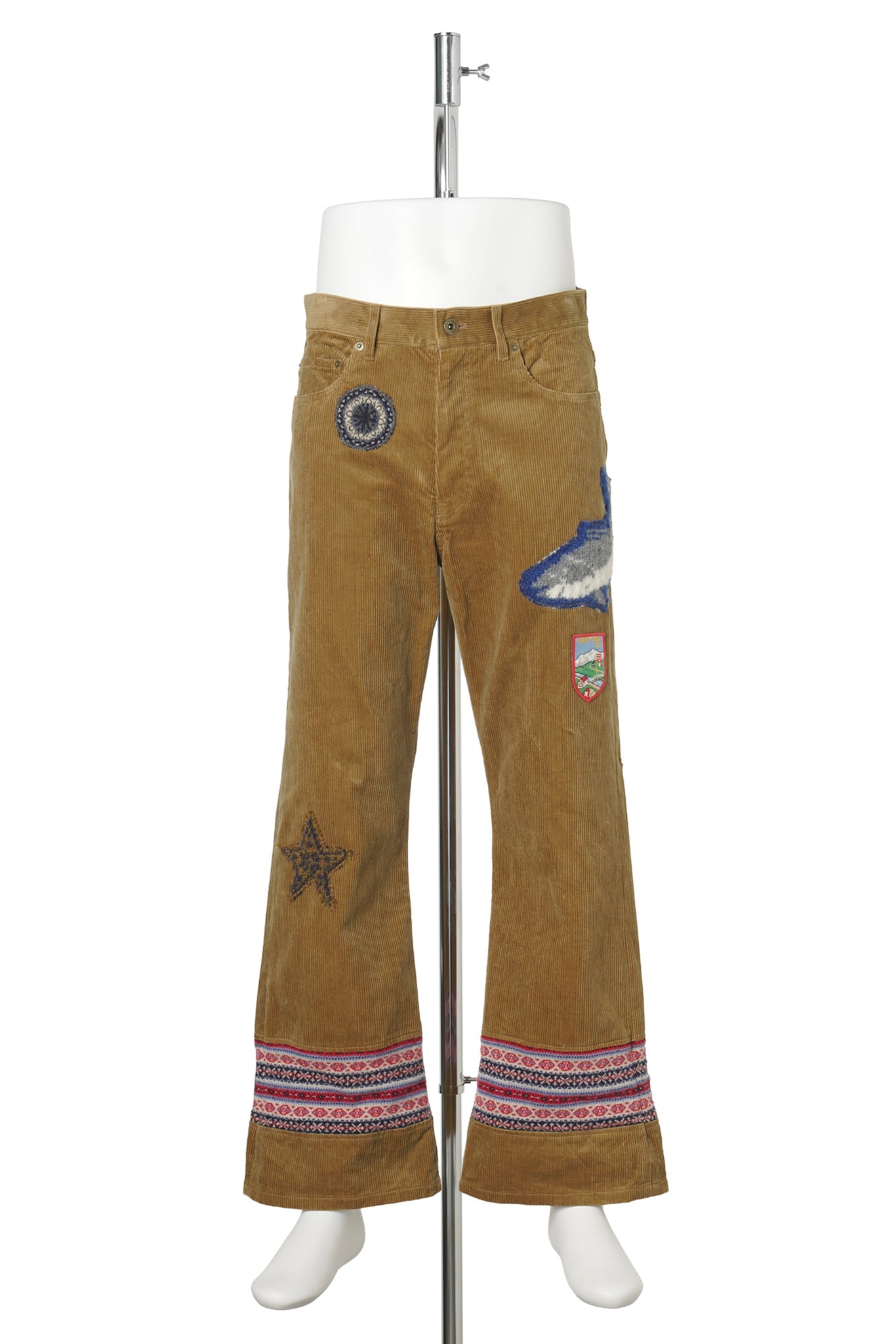 PATCHED-DESIGN PANTS / BROWN