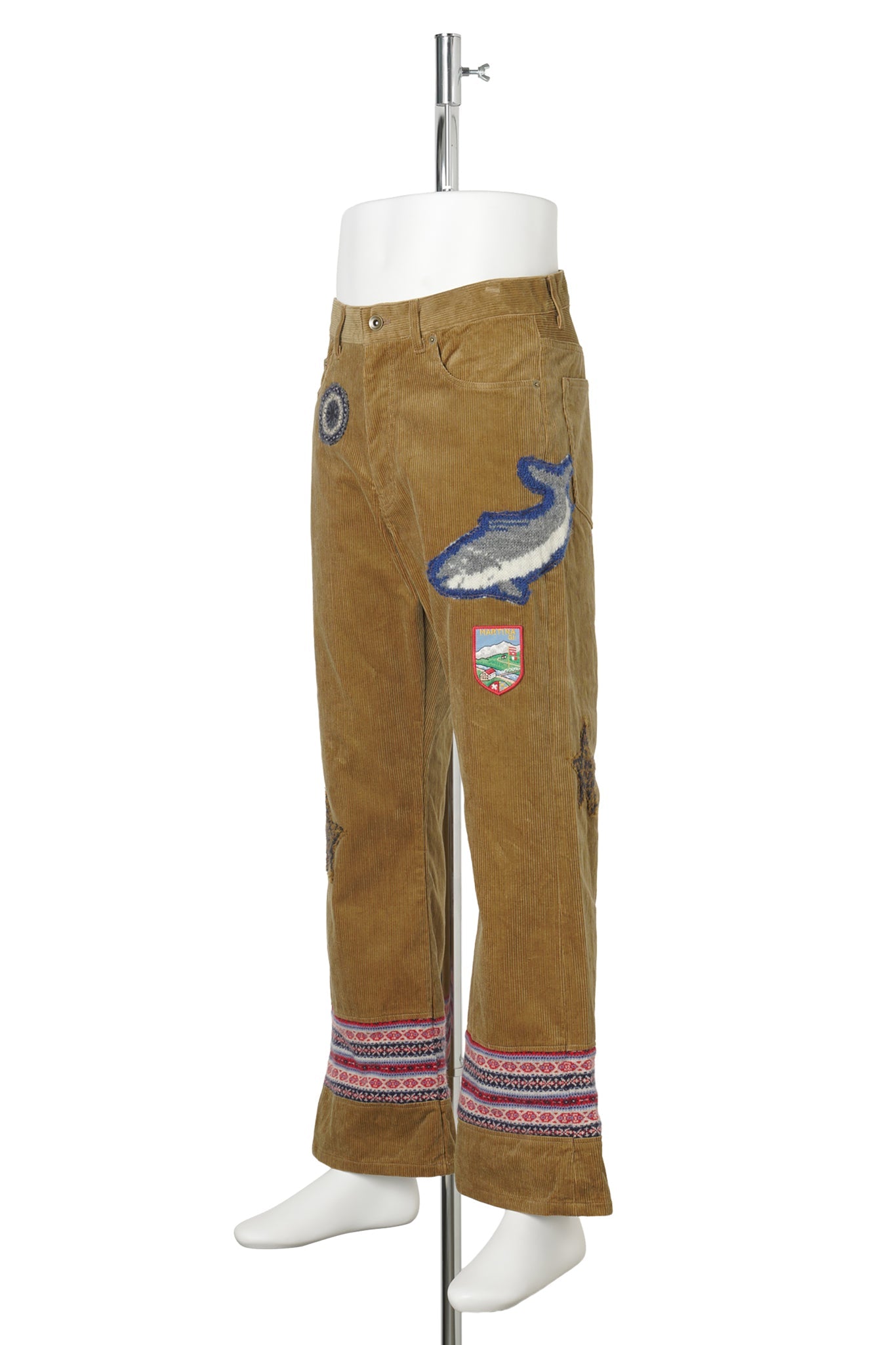 PATCHED-DESIGN PANTS / BROWN