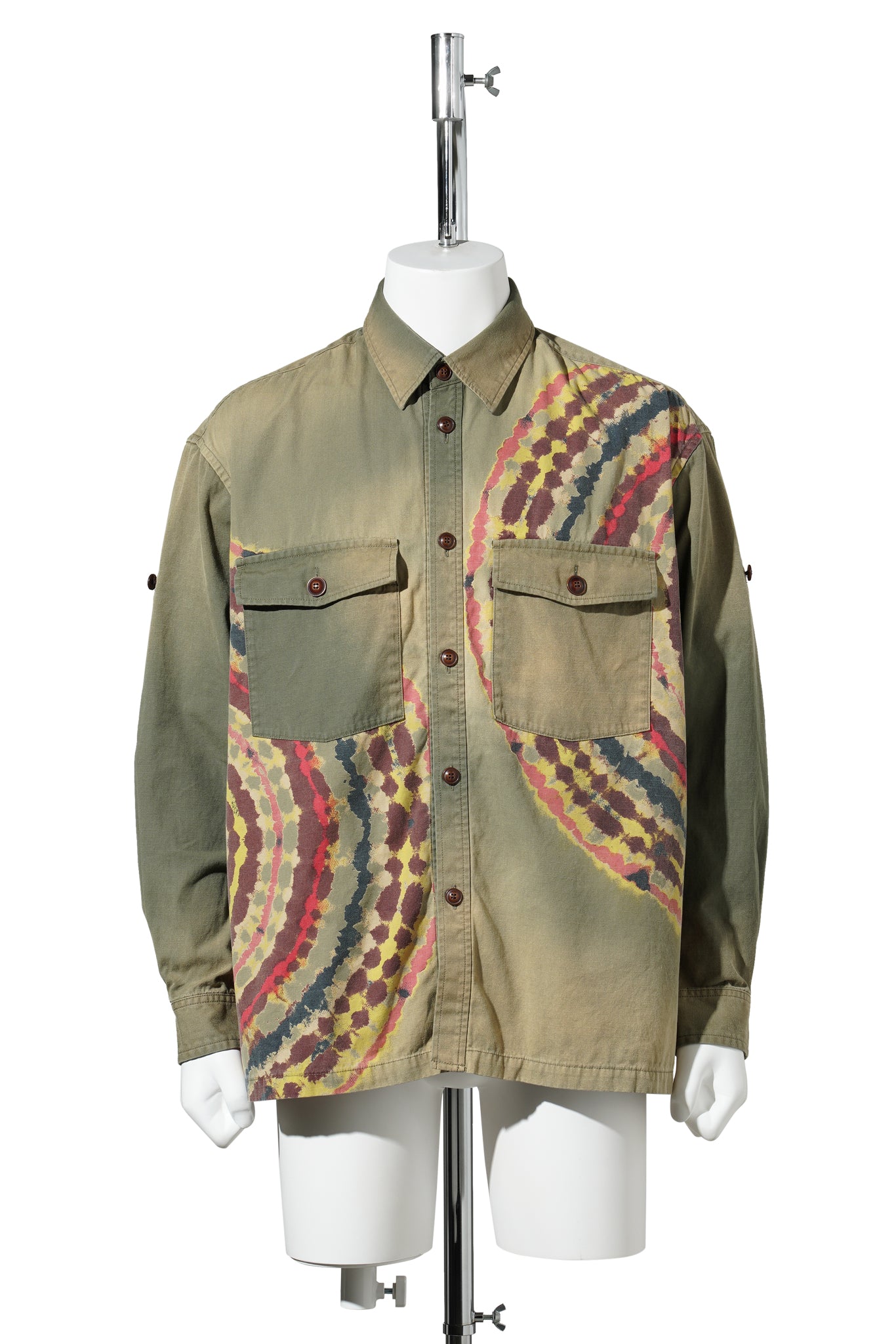 TIE-DYE MILITARY SHIRT / KHAKI