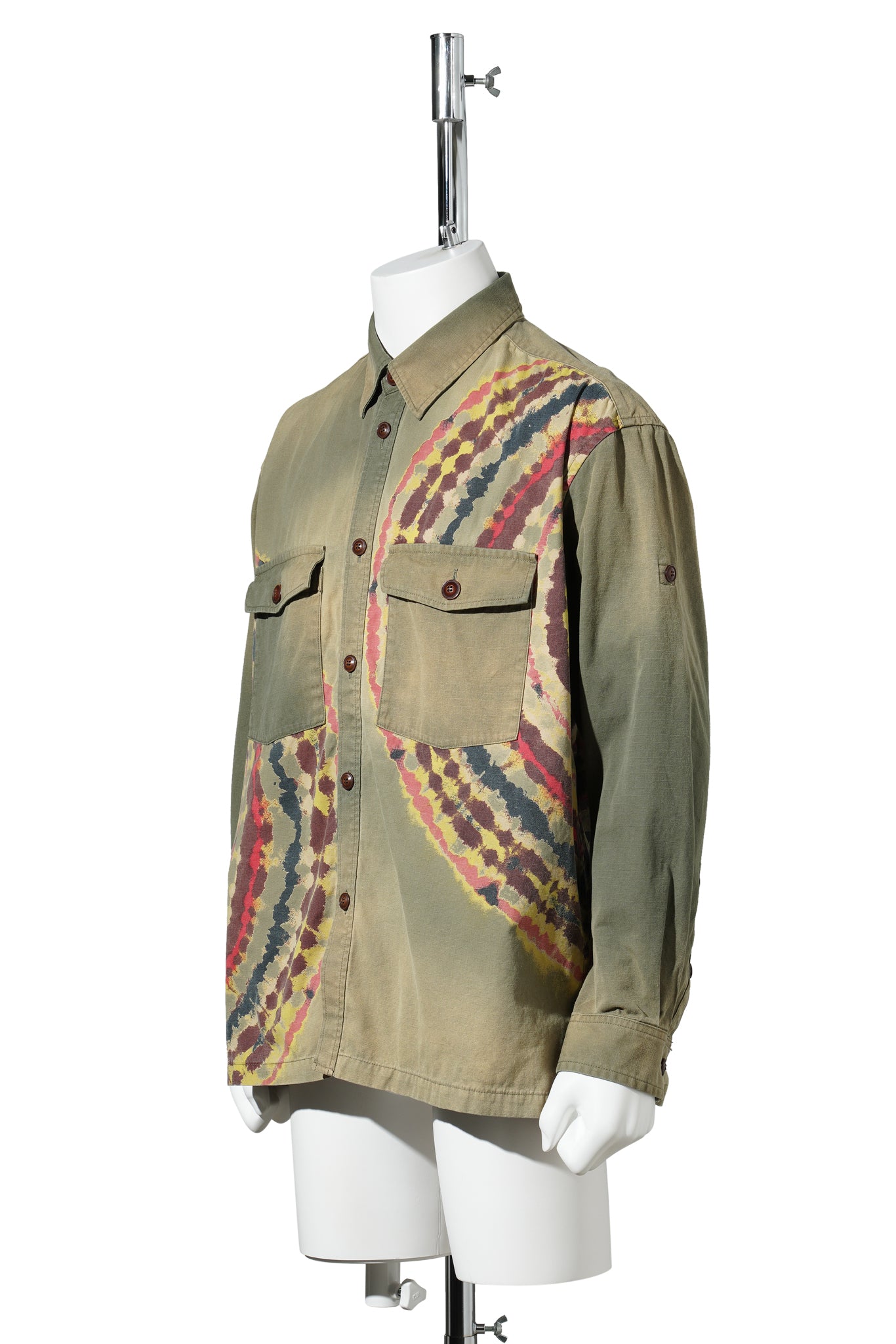 TIE-DYE MILITARY SHIRT / KHAKI