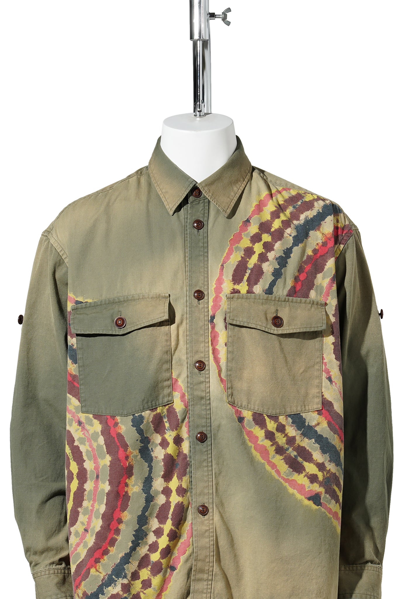TIE-DYE MILITARY SHIRT / KHAKI