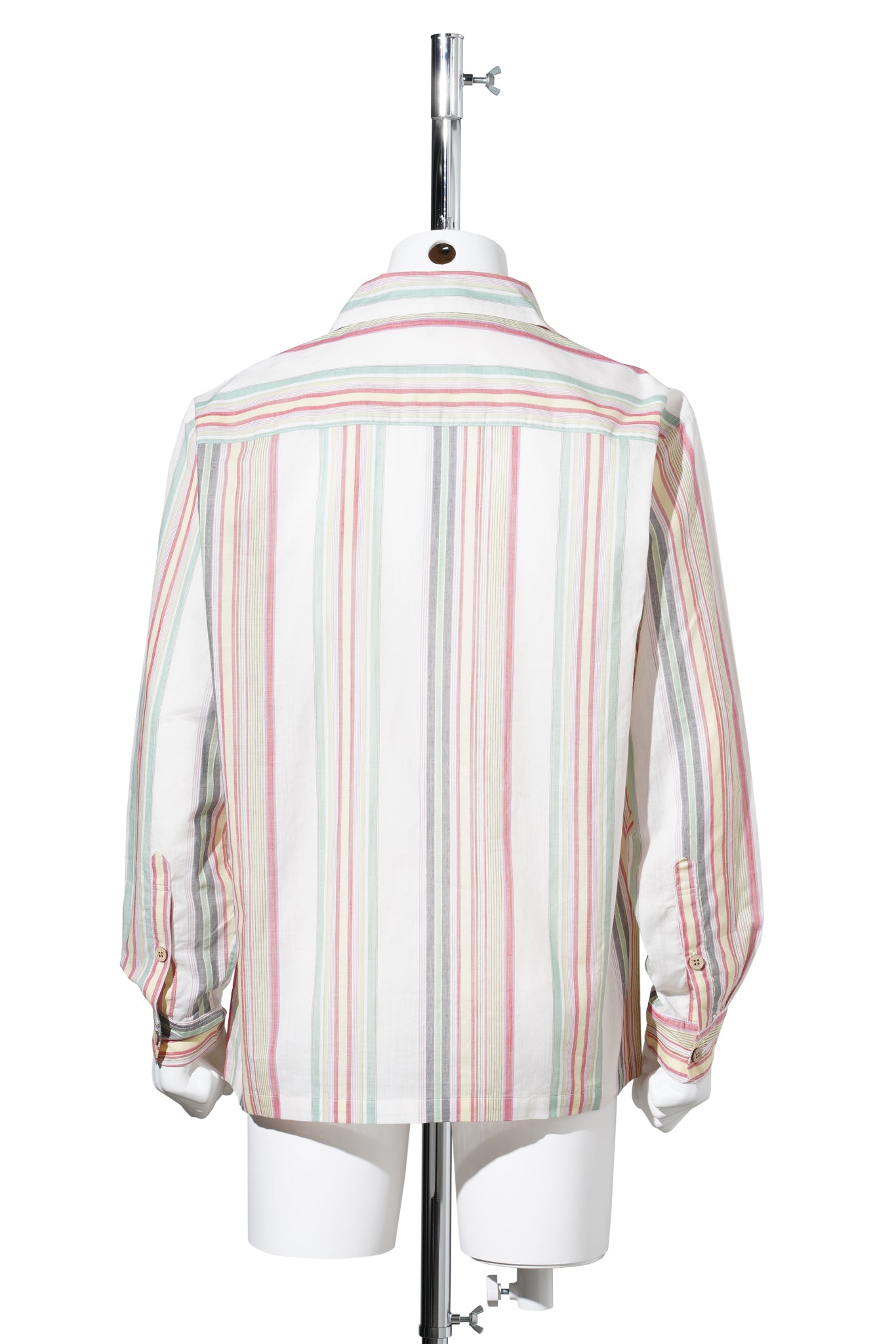 HAND-EMBROIDERED STRIPE SHIRT / WHITE