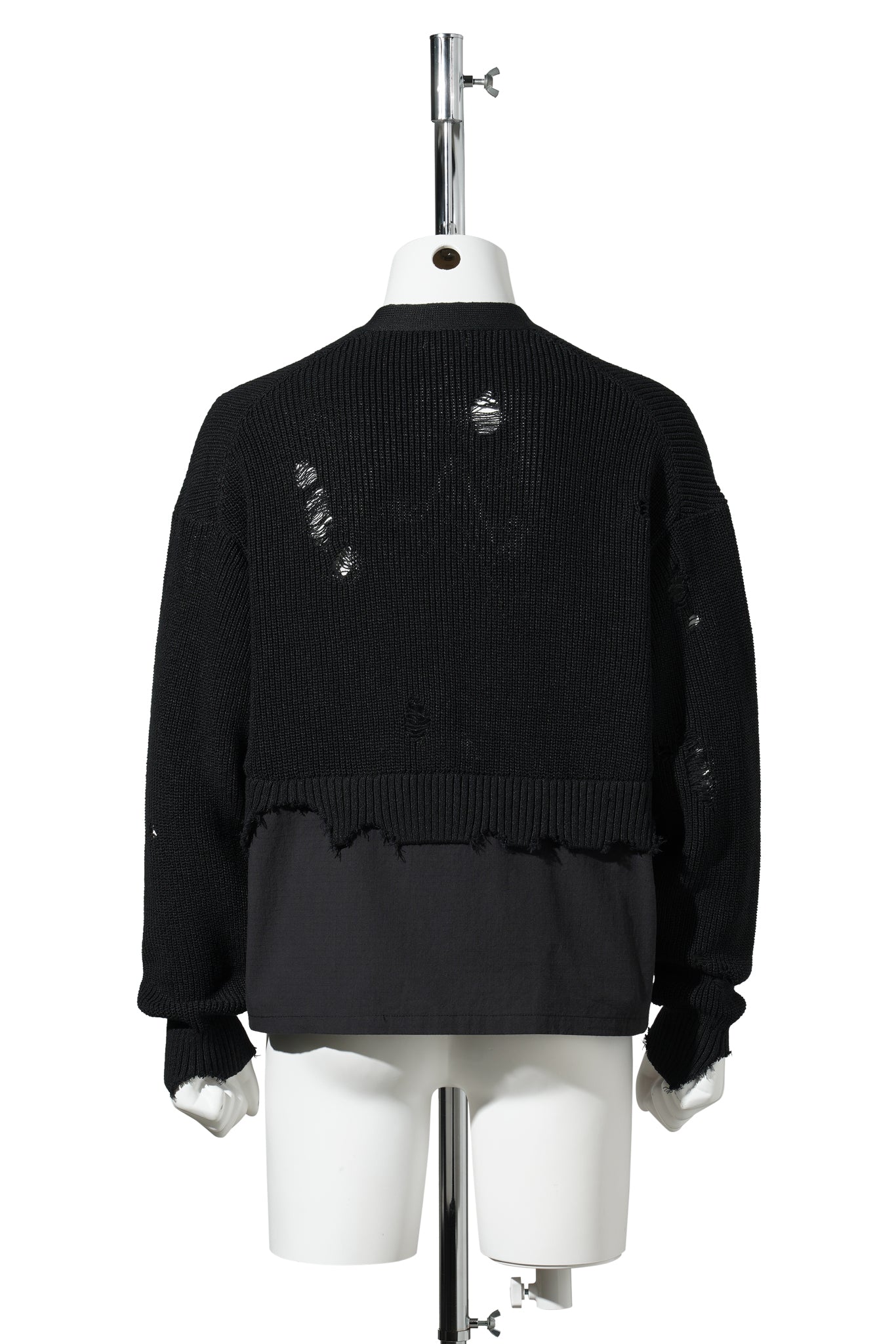 DESTROYED KNIT CARDIGAN / BLACK