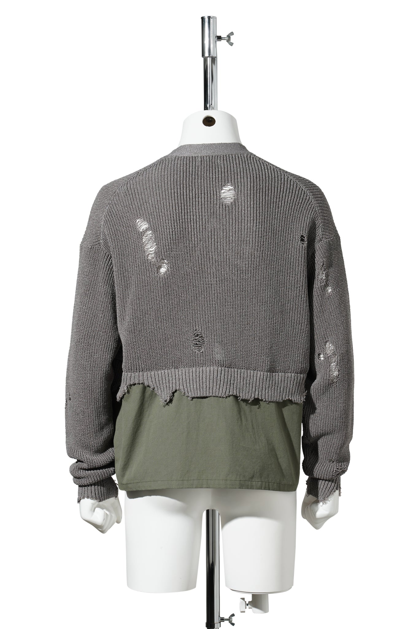 DESTROYED KNIT CARDIGAN / GREY
