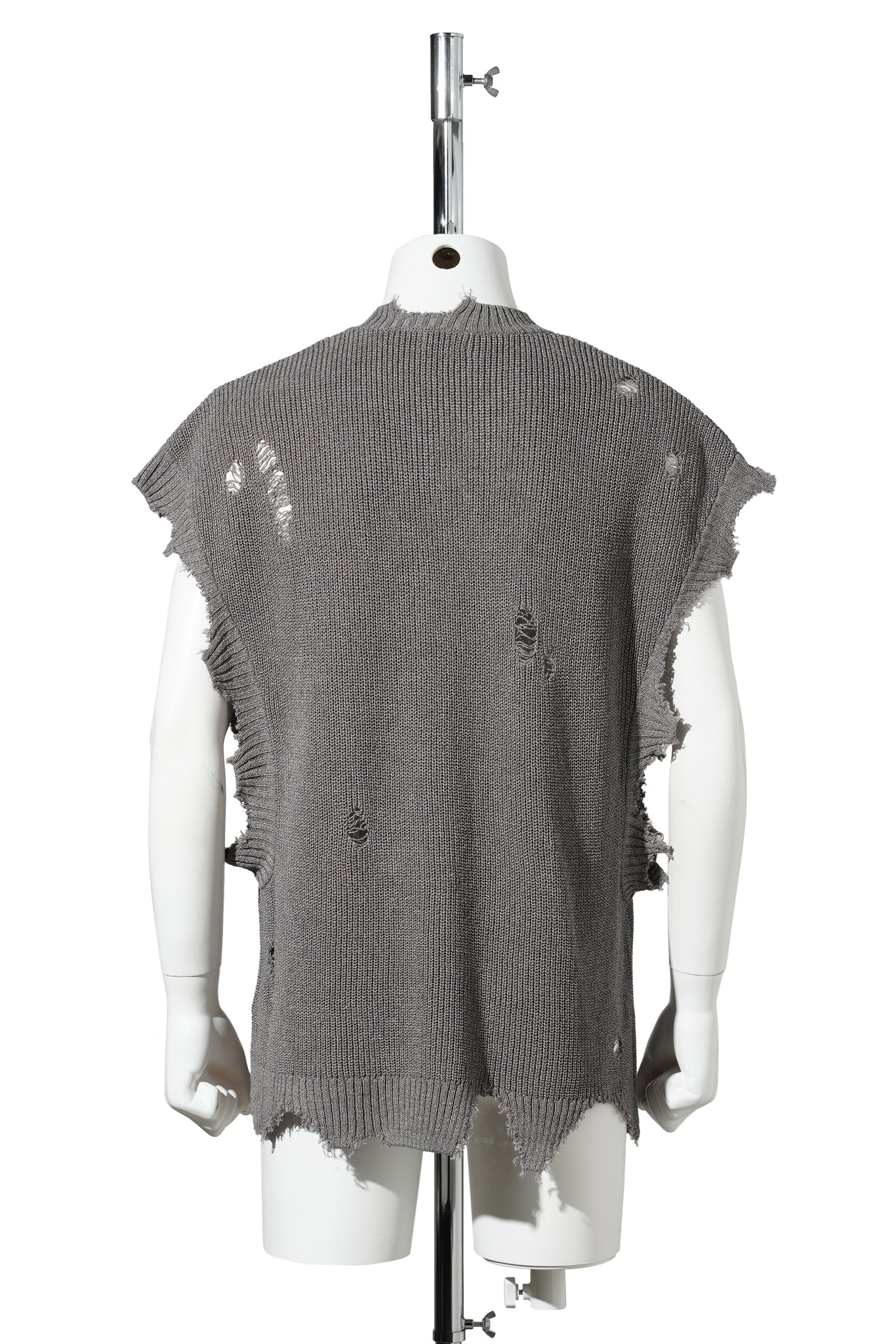 DESTROYED KNIT VEST / GREY