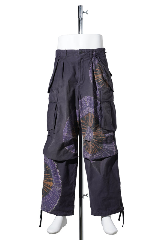 TIE-DYE MILITARY PANTS / BLACK
