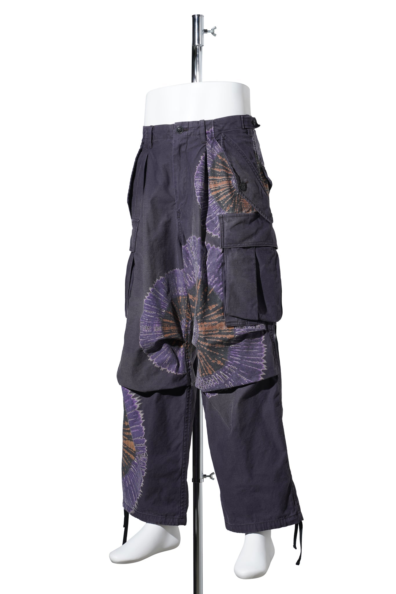 TIE-DYE MILITARY PANTS / BLACK