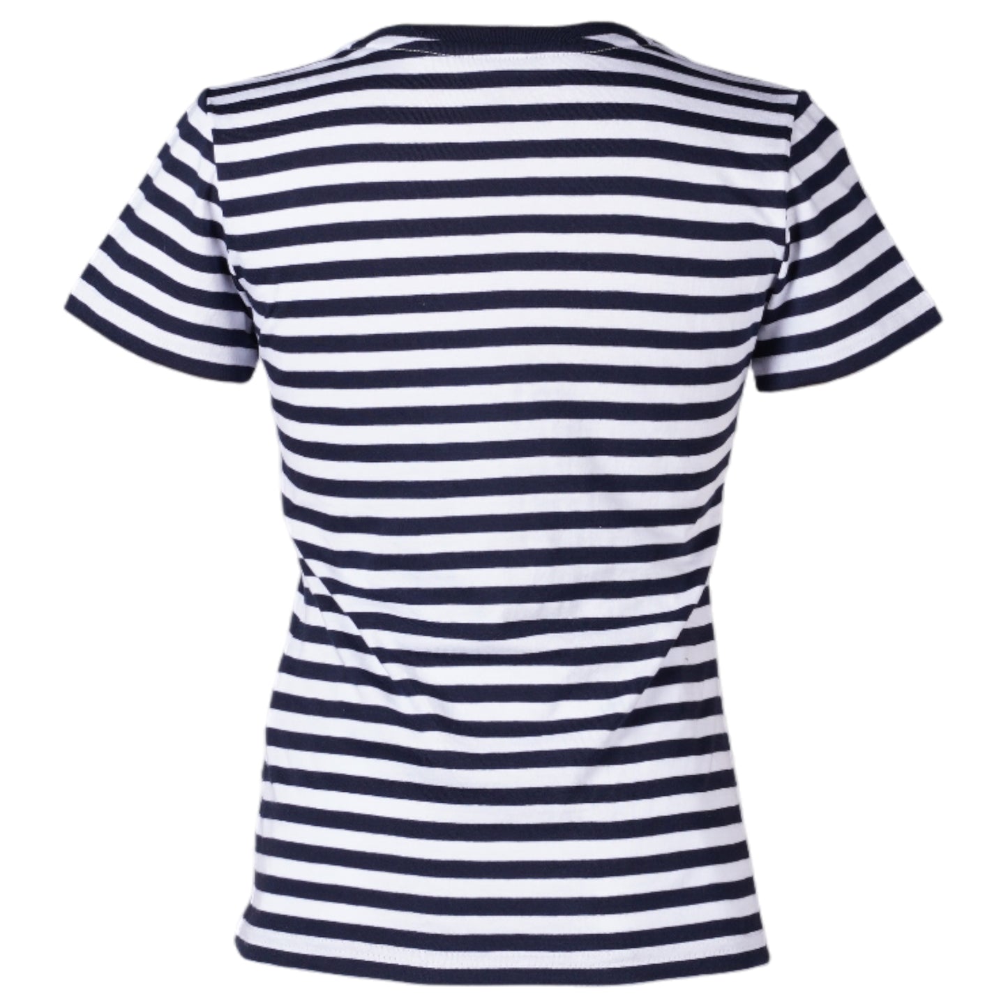 MINI HEART EMBROIDERED SLIM STRIPE T-SHIRT / NAVY