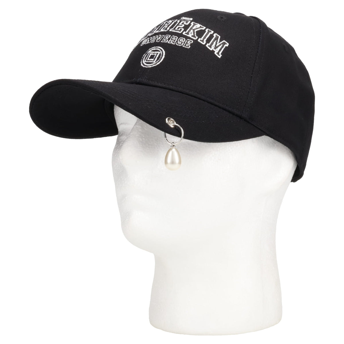 PEARL PIERCED BASEBALL CAP / BLACK